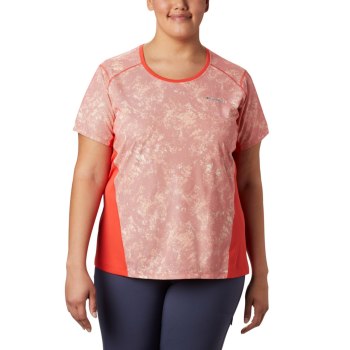 Dámské Tričko Columbia Solar Chill 2.0 Short Sleeve Plus Size Červené WISYCZ261